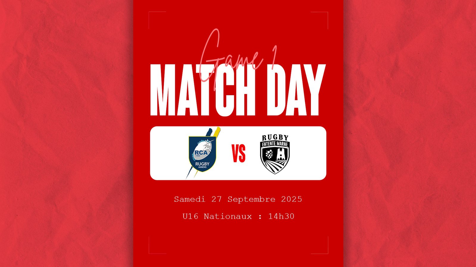 Premier match des U16 Nationaux