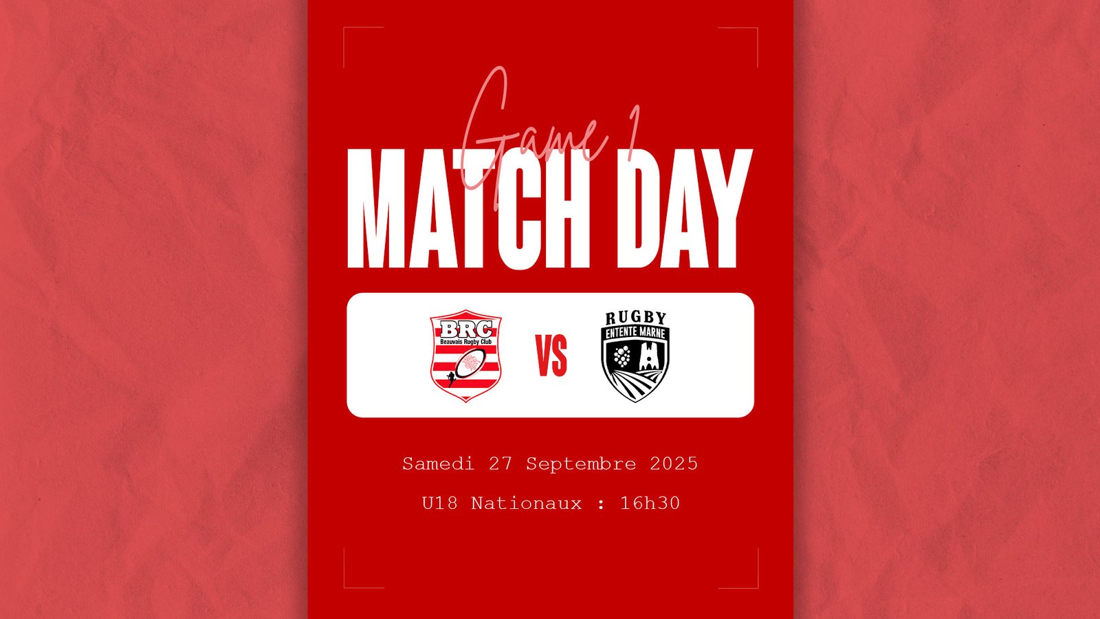 Bannière premier match U18