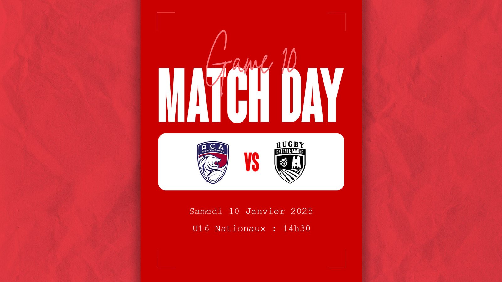 Dixième match des U16 Nationaux