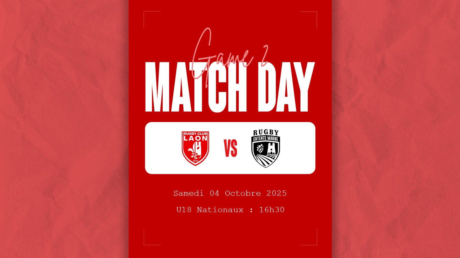 Bannière deuxième match U18