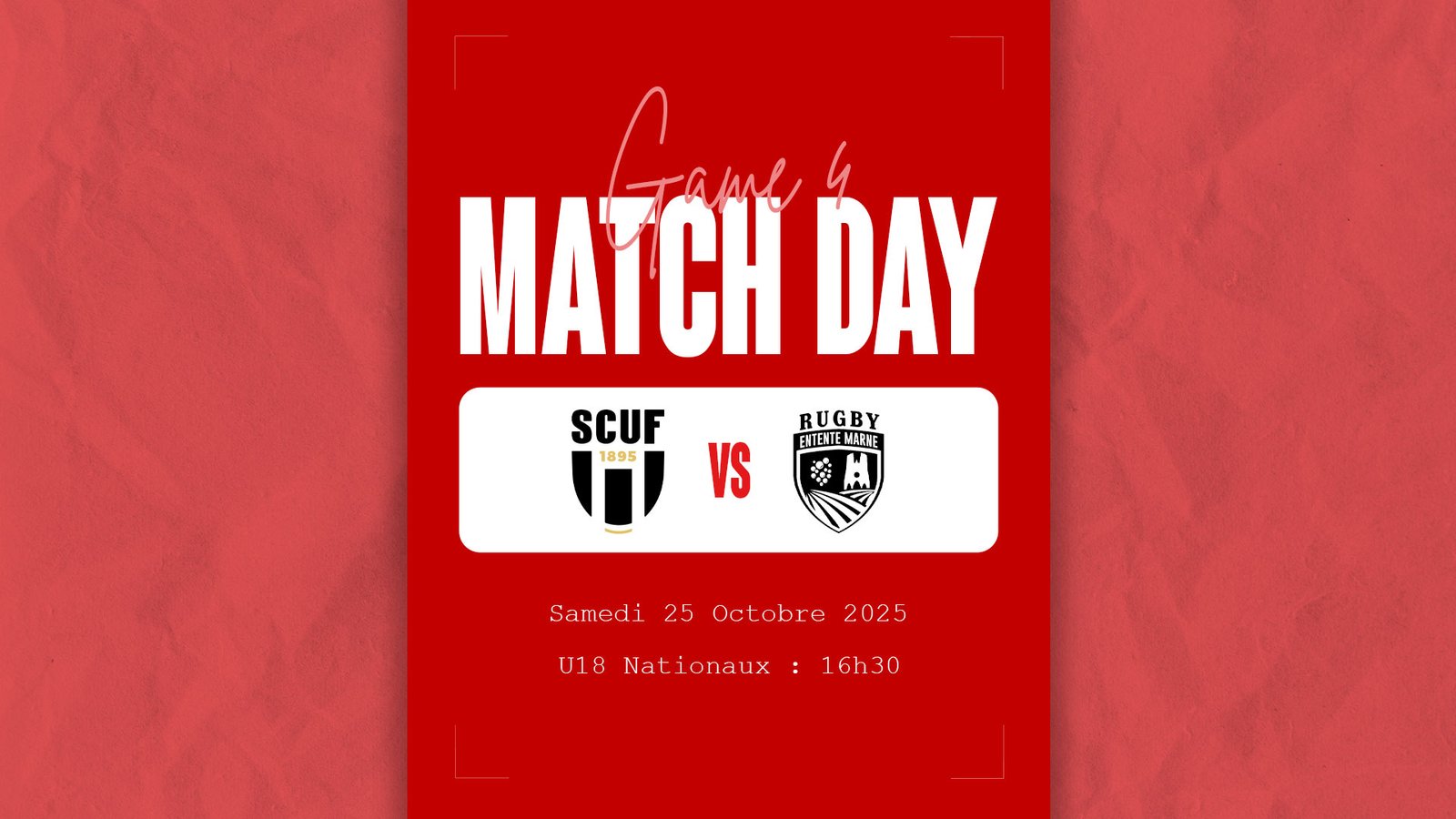 Bannière quatrième match U18