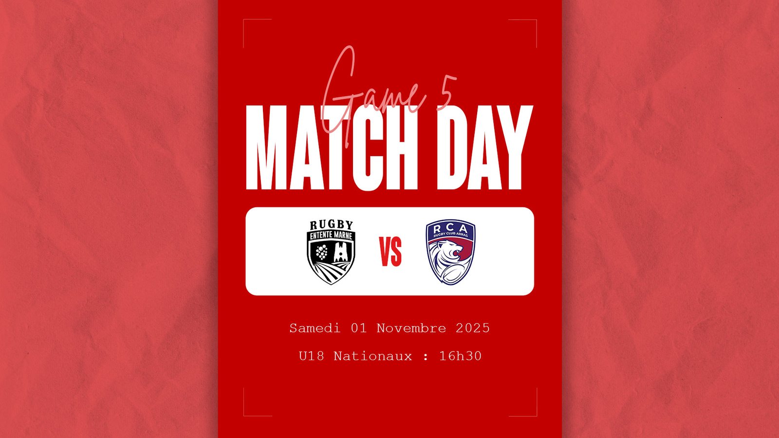 Bannière cinquième match U18