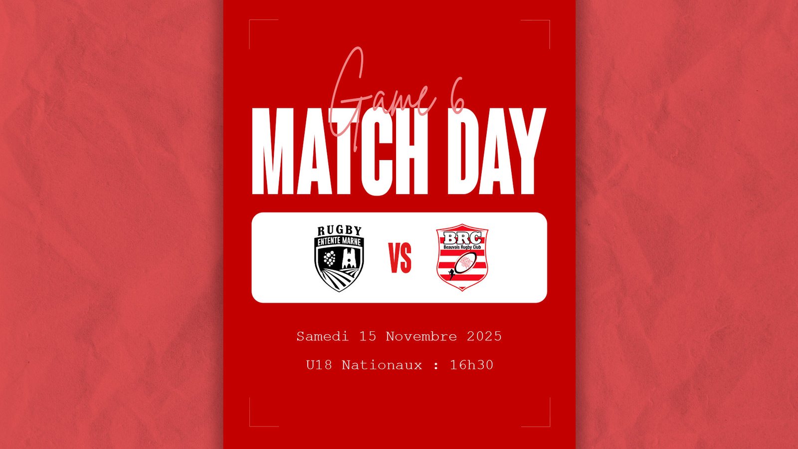 Bannière sixième match U18
