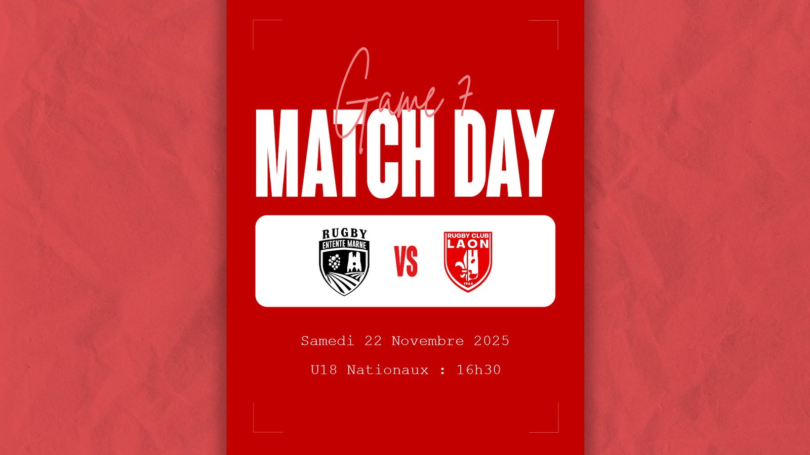 Bannière septième match U18