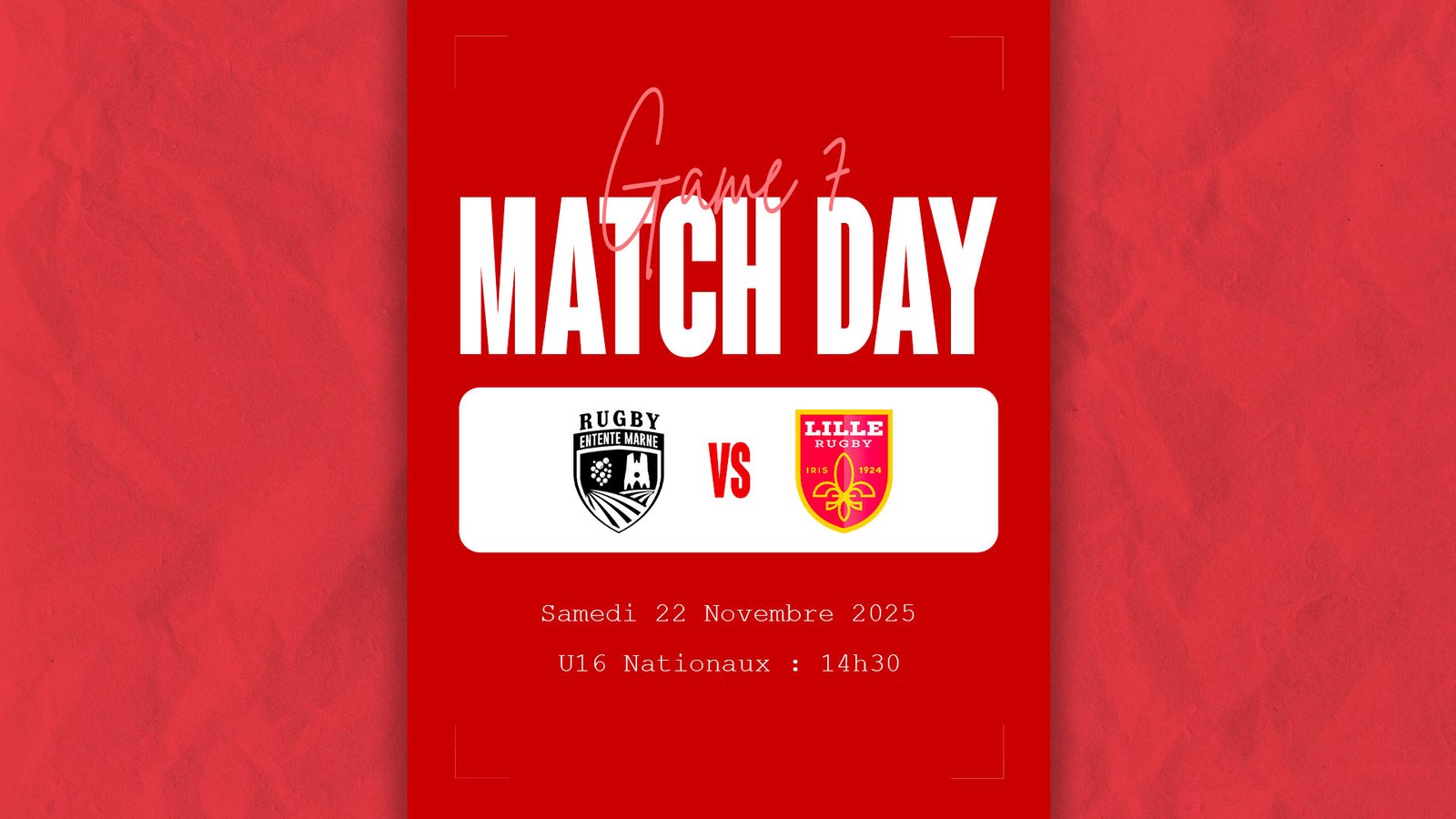 Septième match des U16 Nationaux