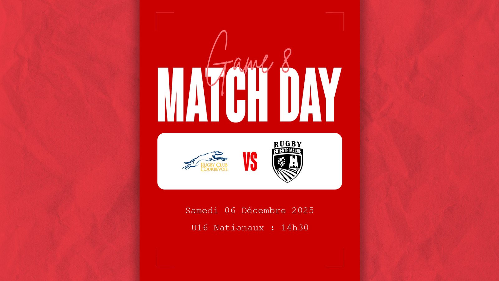 Huitième match des U16 Nationaux