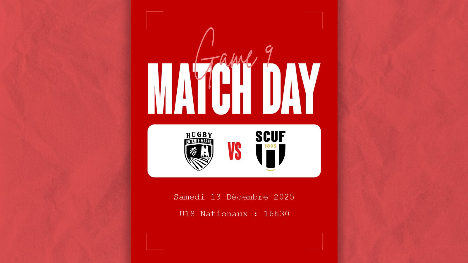 Bannière neuvième match U18