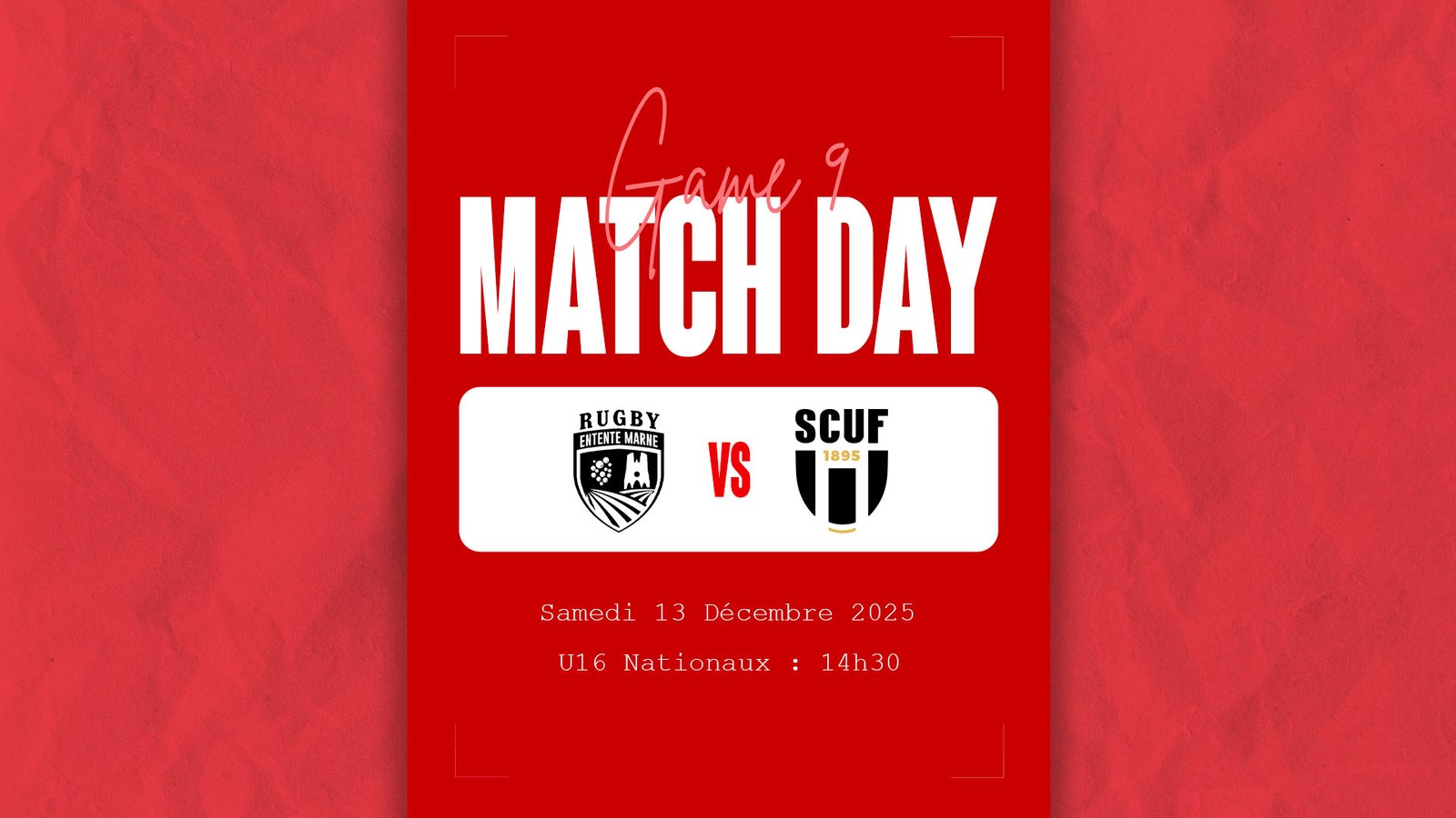 Neuvième match des U16 Nationaux