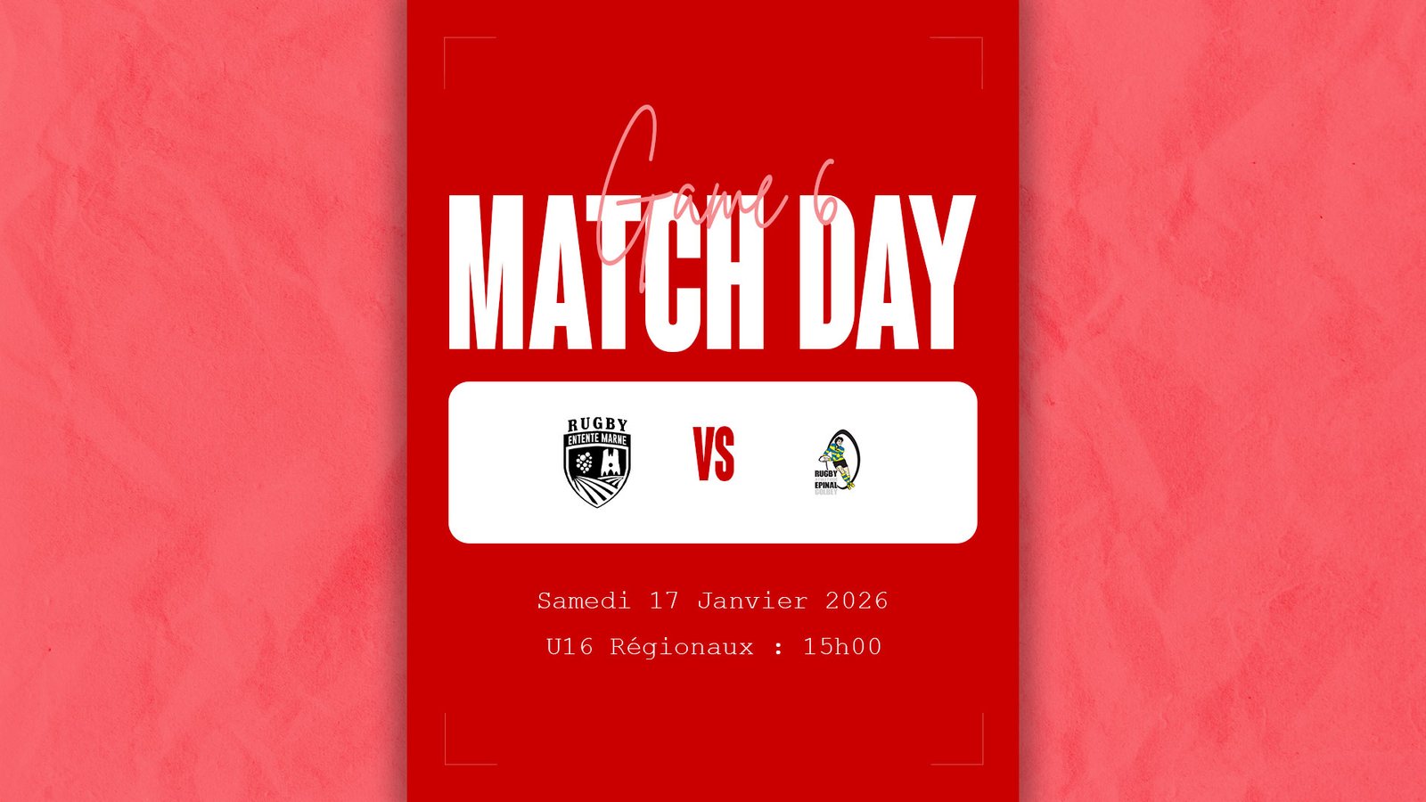 Sixième match des U16 Régionaux