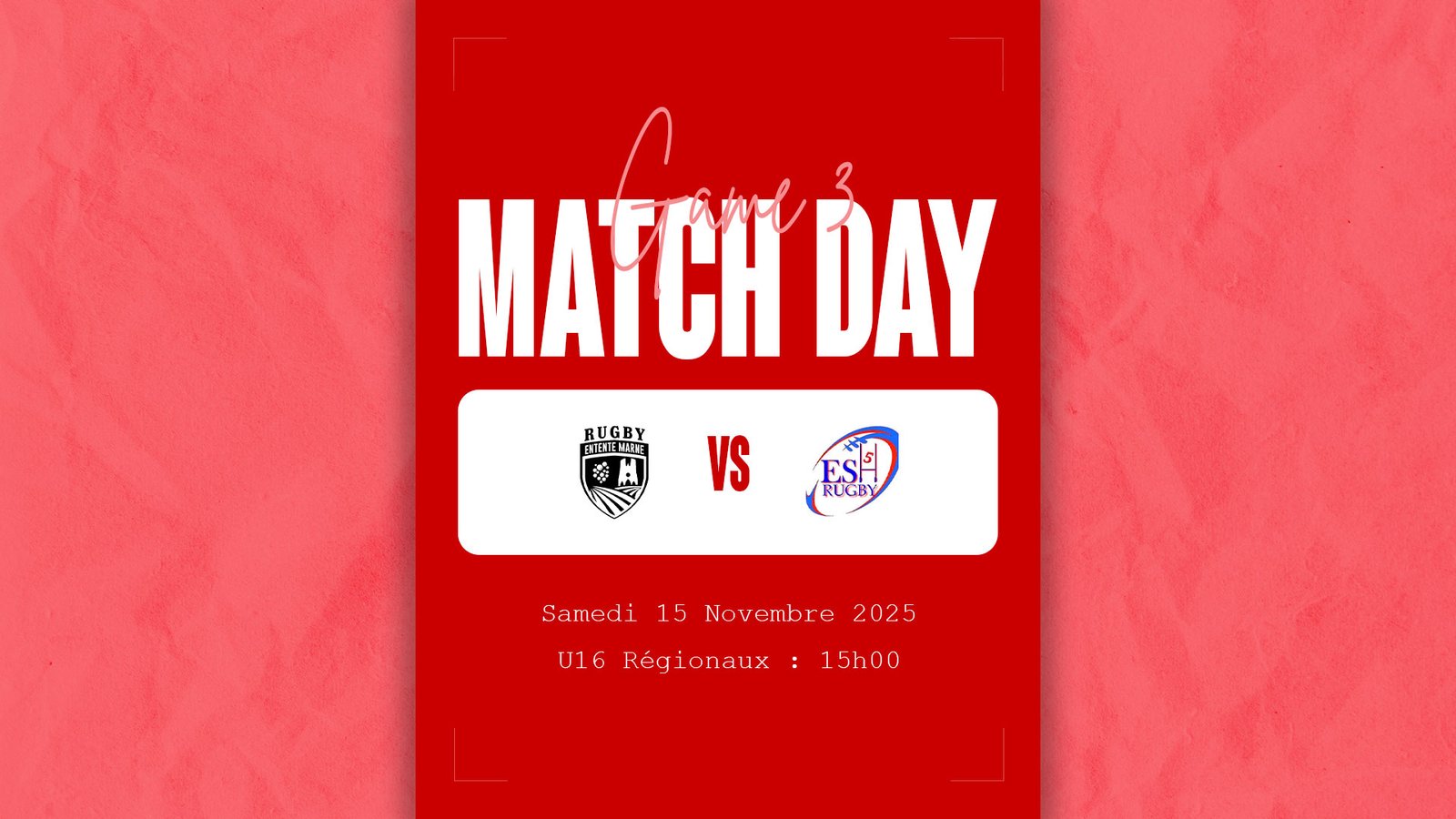 Troisième match des U16 Régionaux