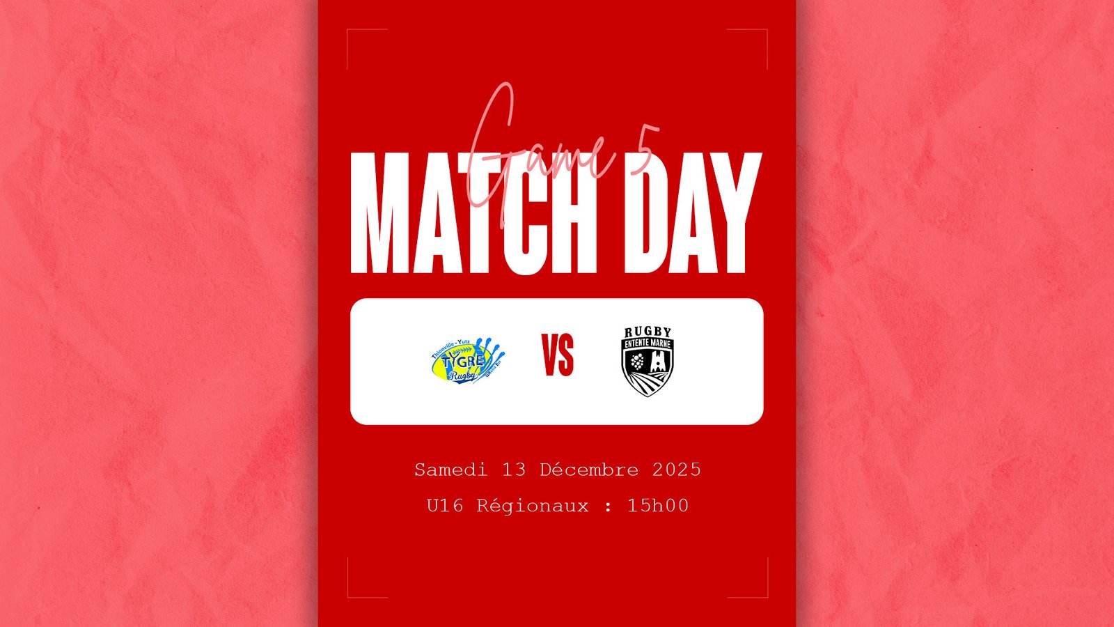 Cinquième match des U16 Régionaux